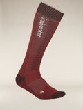Men's Merino Ski+ Light Over The Calf Socks Mountain Contour Port/Bittersweet - 4