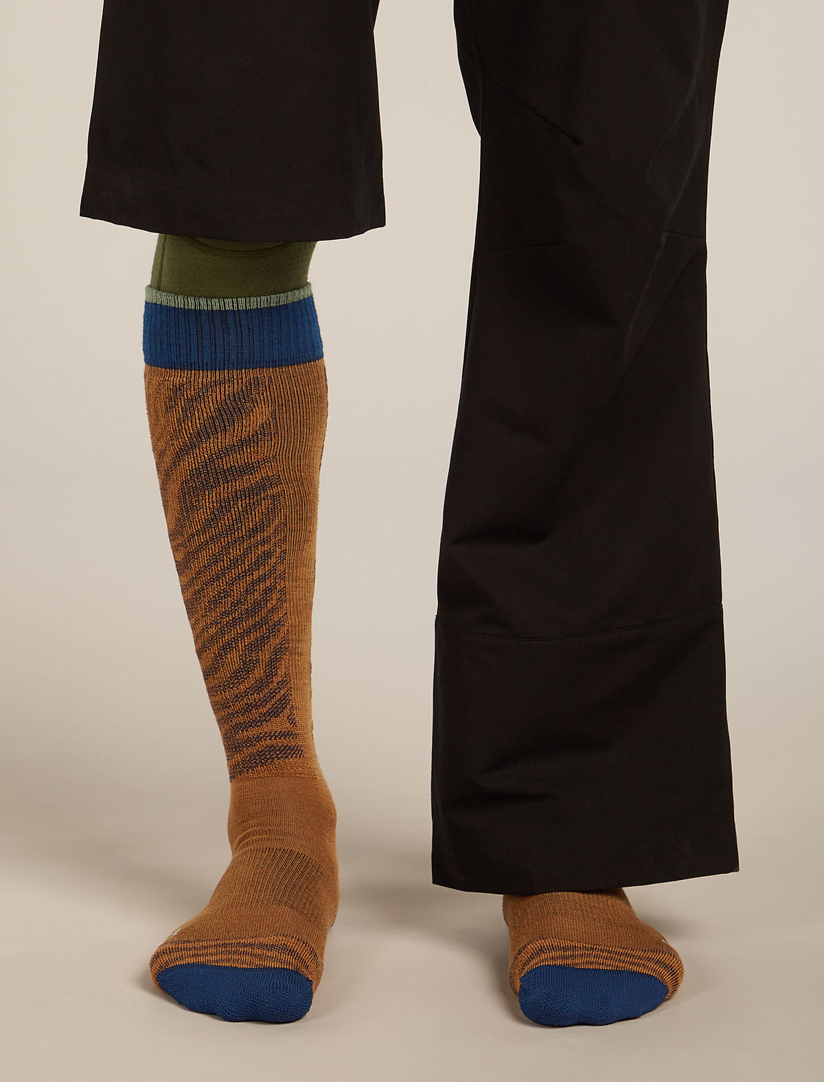 Men's Merino Ski+ Light Over The Calf Socks Mountain Contour Trail/Atlantis/Seaglass - 3