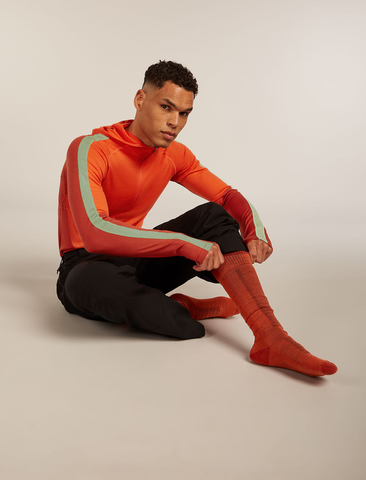 Men's Merino Ski+ Medium Over The Calf Socks Fervid/Agate - 2