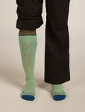 Men's Merino Blend Ski+ Medium Over The Calf Mountain Contour Socks Seaglass/Atlantis/Trail - 3