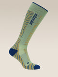 Men's Merino Blend Ski+ Medium Over The Calf Mountain Contour Socks Seaglass/Atlantis/Trail - 4