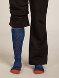 Men's Merino Blend Ski+ Medium Over The Calf Mountain Contour Socks Atlantis/Agate/Fervid - 3