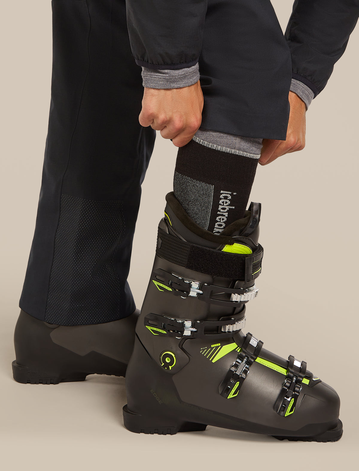 Men's Merino Ski+ Ultralight Over The Calf Socks Black/Ether - 3