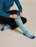 Women's Merino Ski+ Medium Over The Calf Socks Hydro/Atlantis - 2