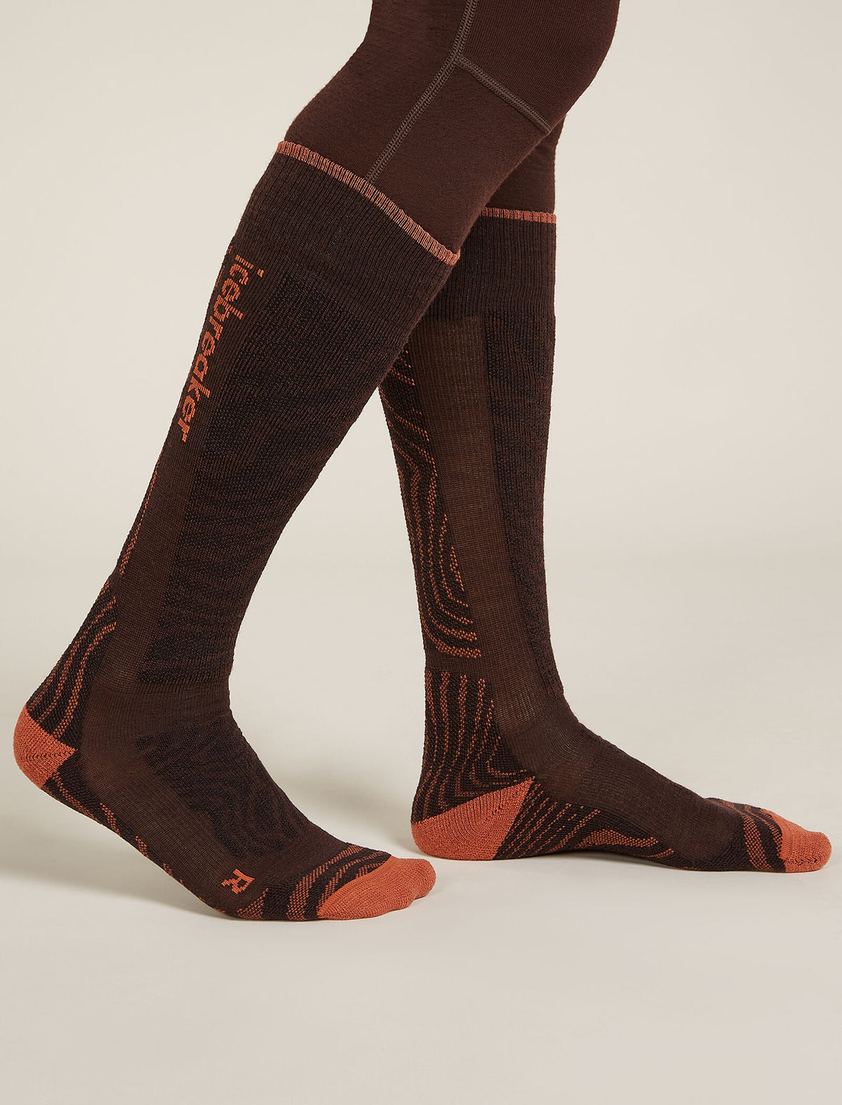 Women's Merino Blend Ski+ Medium Over The Calf Socks Mountain Contour  - 2