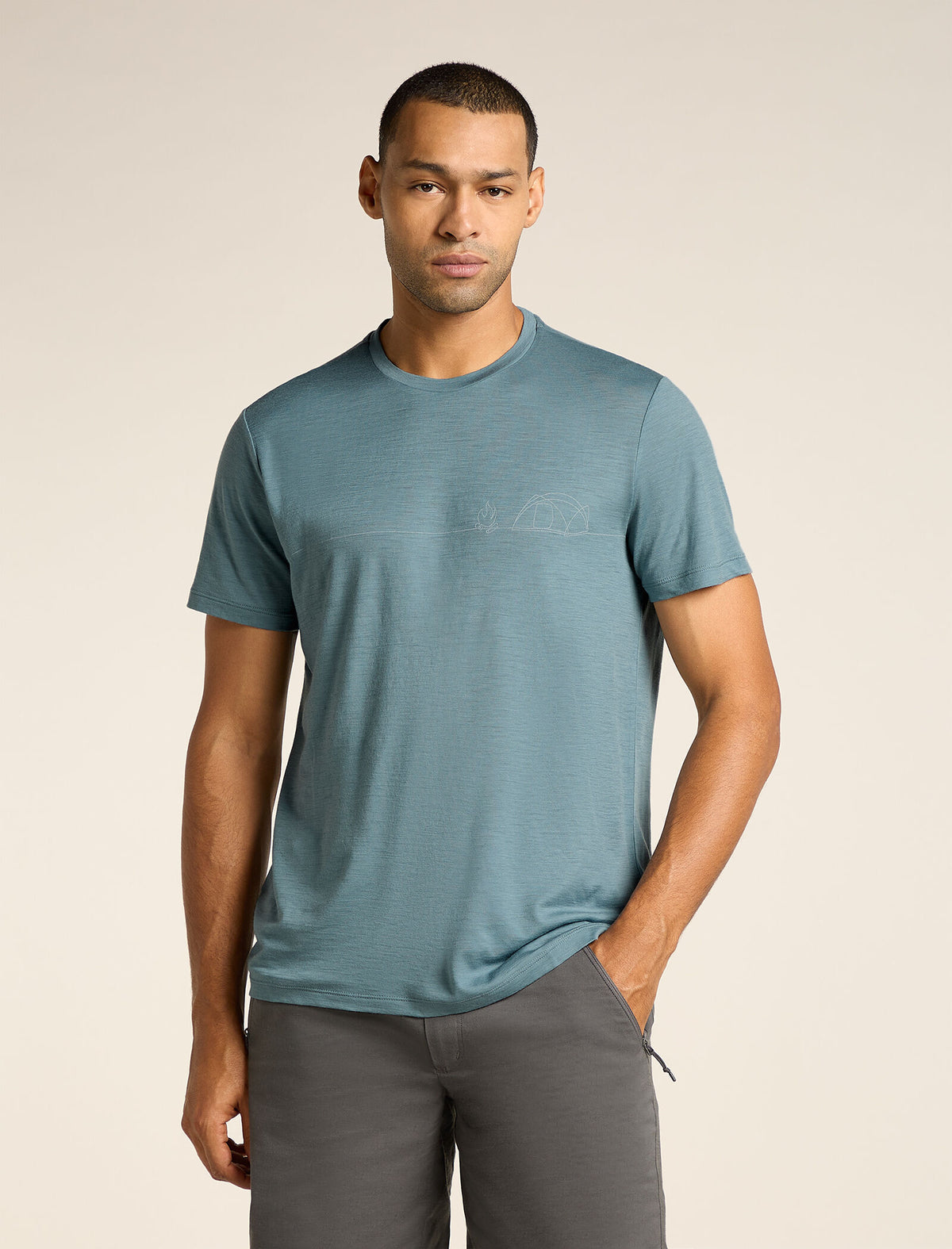 Men's Merino 150 Tech Lite Short Sleeve T-Shirt Single Line Camp  - 1