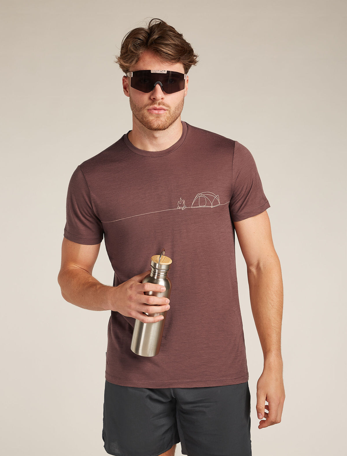 Men's Merino 150 Tech Lite Short Sleeve T-Shirt Single Line Camp  - 4