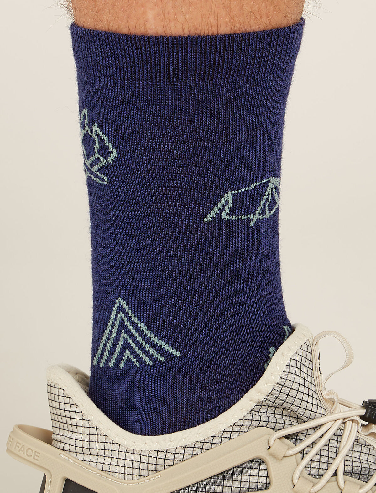 Men's Merino Lifestyle Ultralight Crew Socks Camp Essentials Royal Navy/Cloud Ray - 1