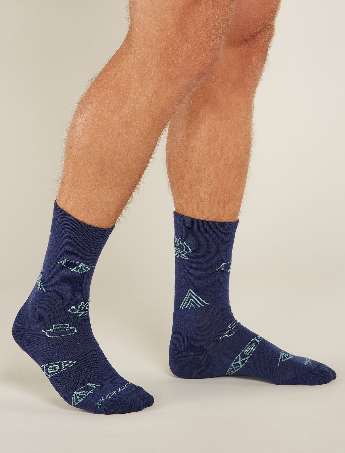 Men's Merino Lifestyle Ultralight Crew Socks Camp Essentials Royal Navy/Cloud Ray - 2