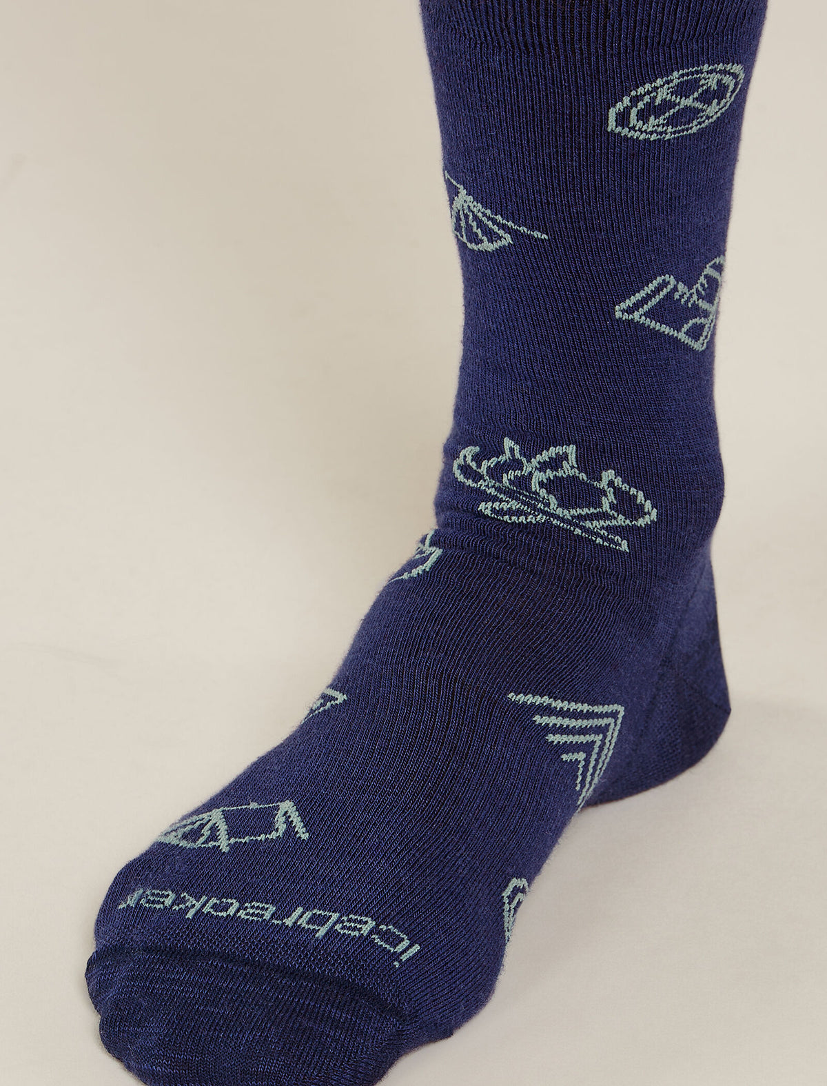 Men's Merino Lifestyle Ultralight Crew Socks Camp Essentials Royal Navy/Cloud Ray - 3