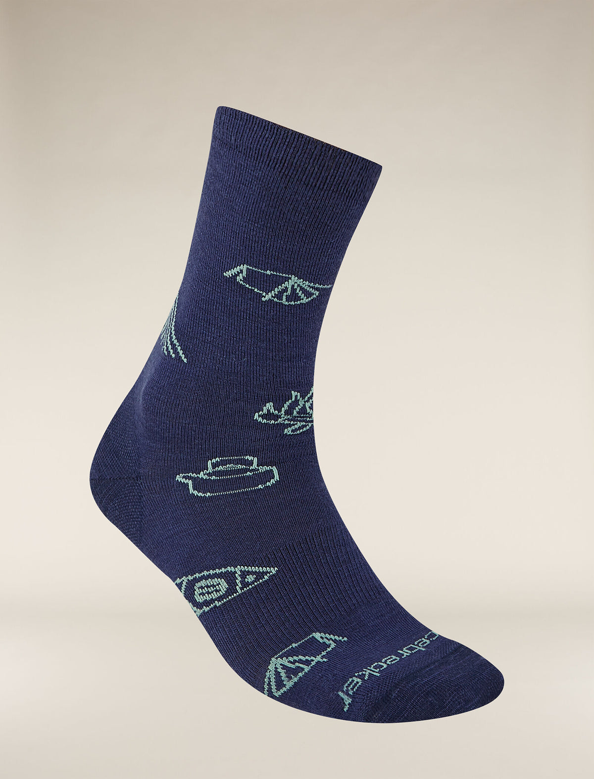 Men's Merino Lifestyle Ultralight Crew Socks Camp Essentials Royal Navy/Cloud Ray - 4
