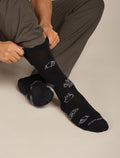 Men's Merino Lifestyle Ultralight Crew Socks Camp Essentials Black/Alloy - 2