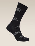 Men's Merino Lifestyle Ultralight Crew Socks Camp Essentials Black/Alloy - 4