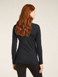Women's Merino 200 Oasis Long Sleeve Crewe Mountain Pulse Thermal Top Black - 2