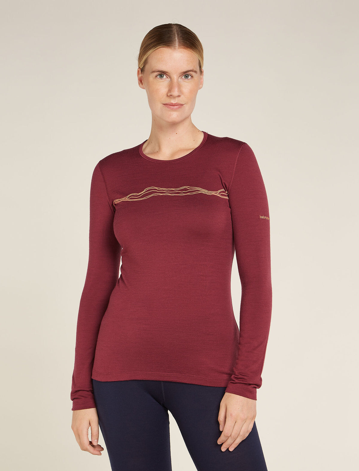 Women's Merino 200 Oasis Long Sleeve Crewe Mountain Pulse Thermal Top  - 1