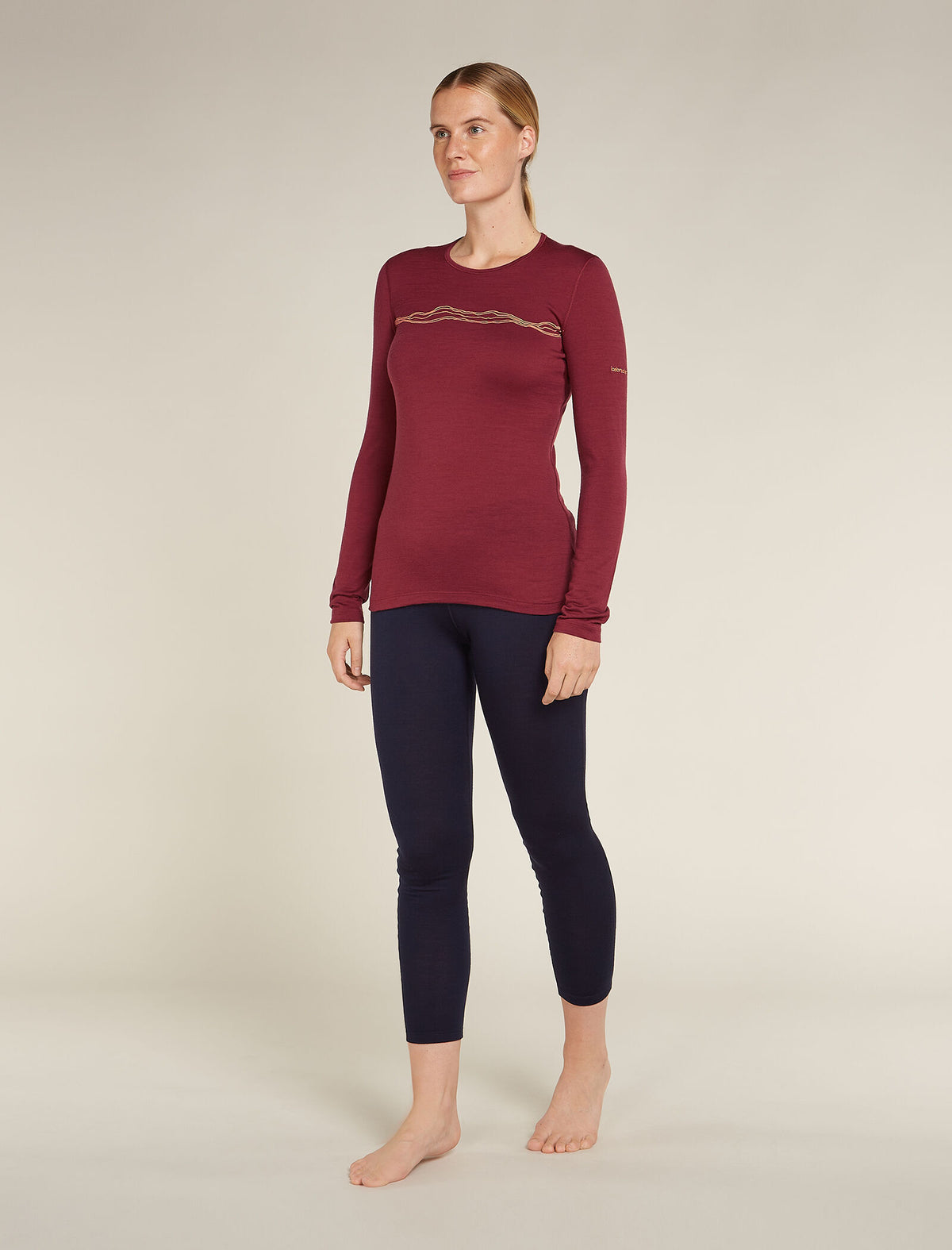 Women's Merino 200 Oasis Long Sleeve Crewe Mountain Pulse Thermal Top  - 3