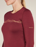 Women's Merino 200 Oasis Long Sleeve Crewe Mountain Pulse Thermal Top  - 5