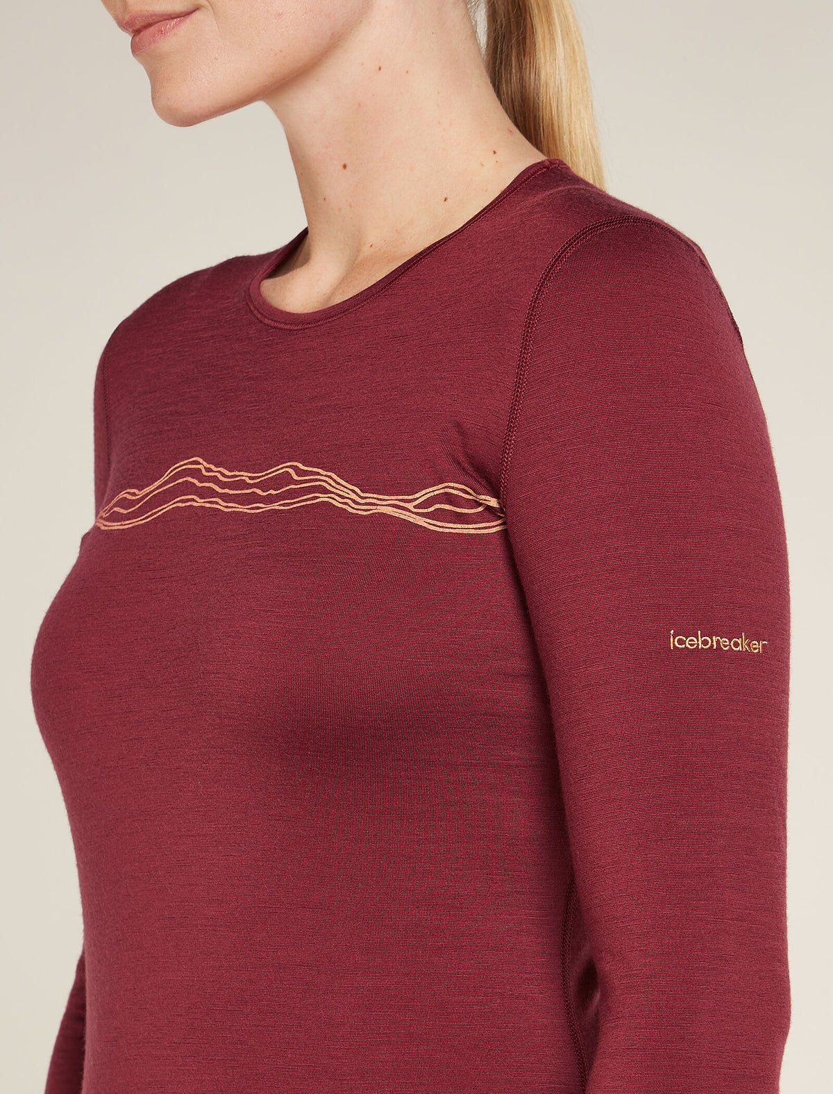 Women's Merino 200 Oasis Long Sleeve Crewe Mountain Pulse Thermal Top  - 5