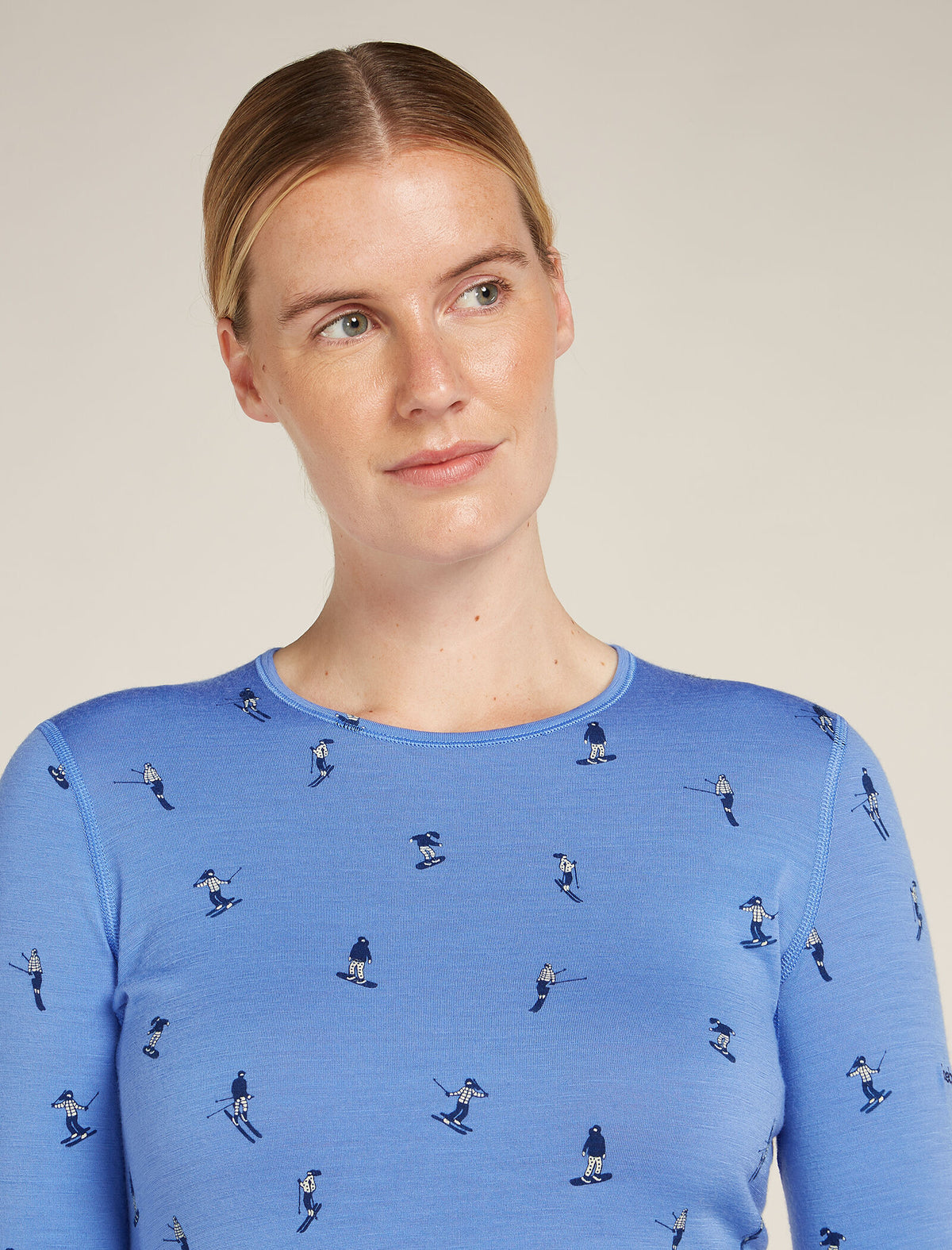 Women's Merino 200 Oasis Long Sleeve Crewe Thermal Top Snow Day Baja - 6