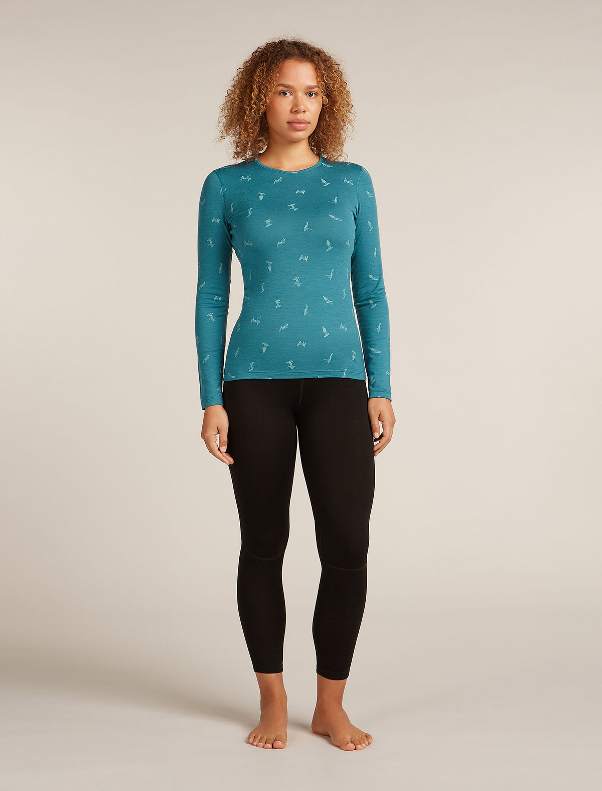 Women's Merino 200 Oasis Long Sleeve Crewe Thermal Top Snow Day Topaz/Hydro - 3