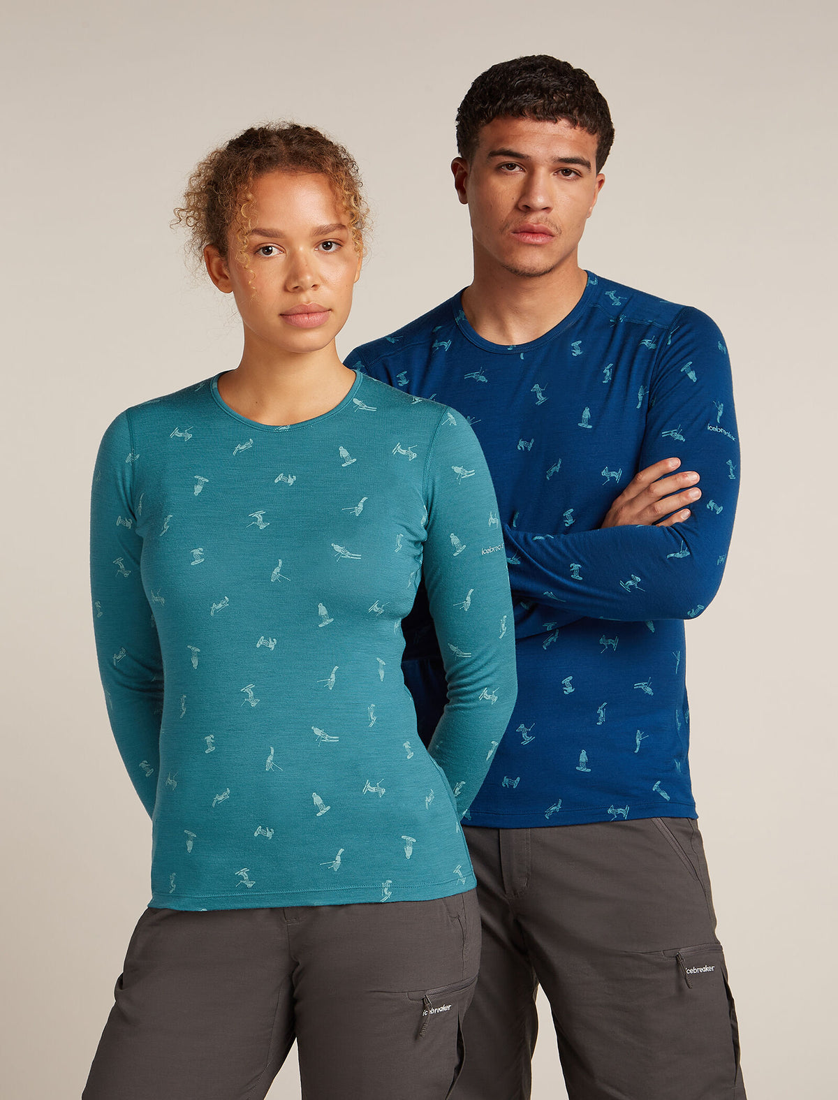 Women's Merino 200 Oasis Long Sleeve Crewe Thermal Top Snow Day Topaz/Hydro - 7