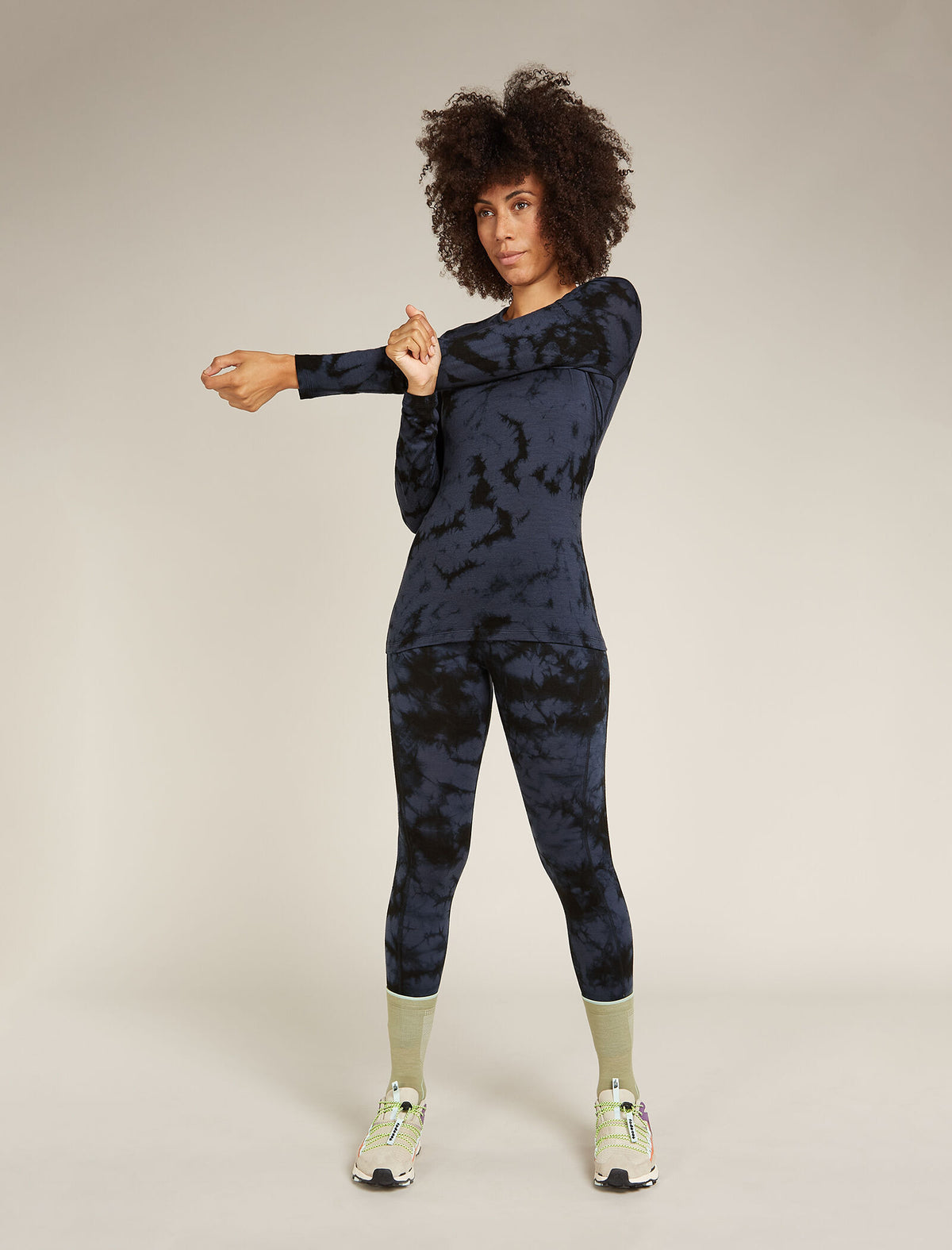 Women's Merino 200 Oasis Long Sleeve Crewe Thermal Top Cloud Dye  - 3
