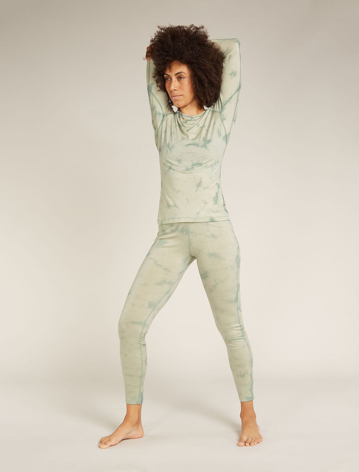 Women's Merino 200 Oasis Long Sleeve Crewe Thermal Top Cloud Dye  - 3