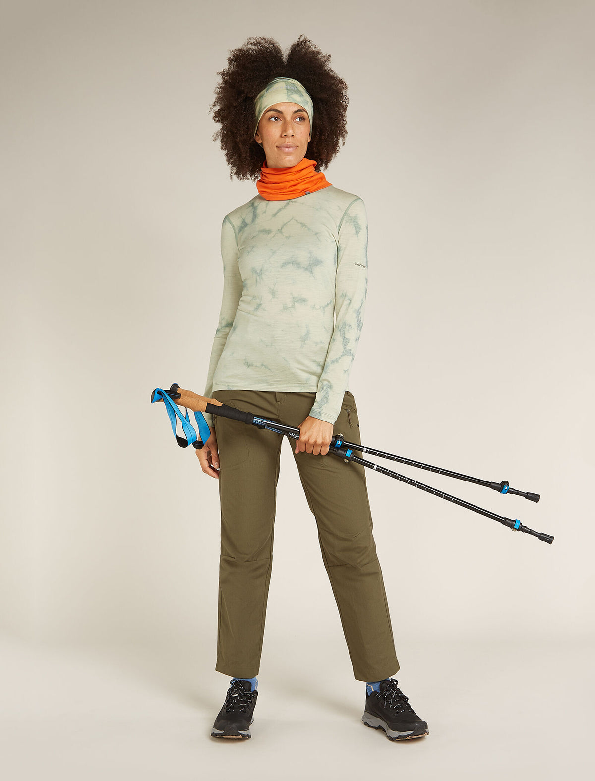Women's Merino 200 Oasis Long Sleeve Crewe Thermal Top Cloud Dye  - 4