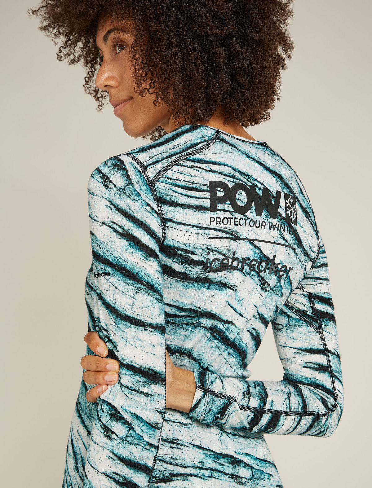 Women's Merino 200 Oasis Long Sleeve Crewe Thermal Top Protect Our Winters  - 5