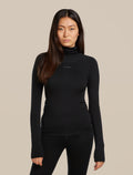 Women's 300 MerinoFine™ Polar Long Sleeve Roll Neck Thermal Top Black - 1