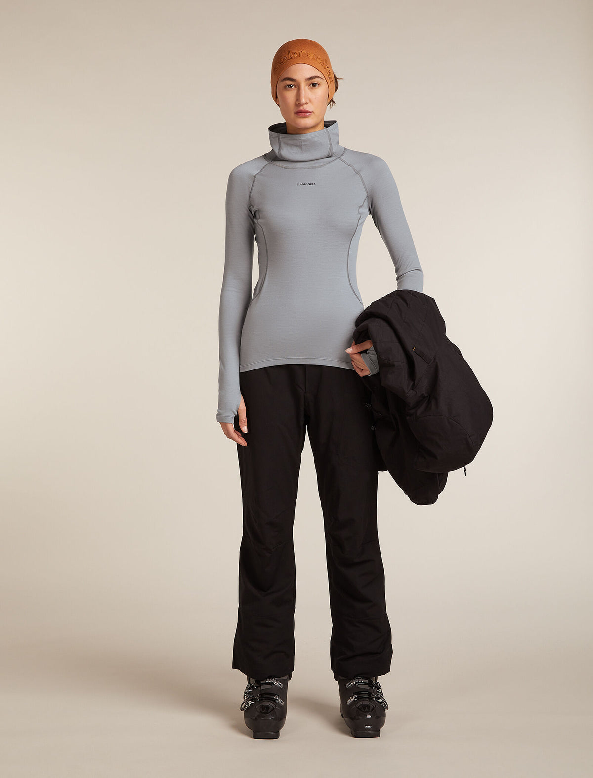 Women's 300 MerinoFine™ Polar Long Sleeve Roll Neck Thermal Top Alloy - 4