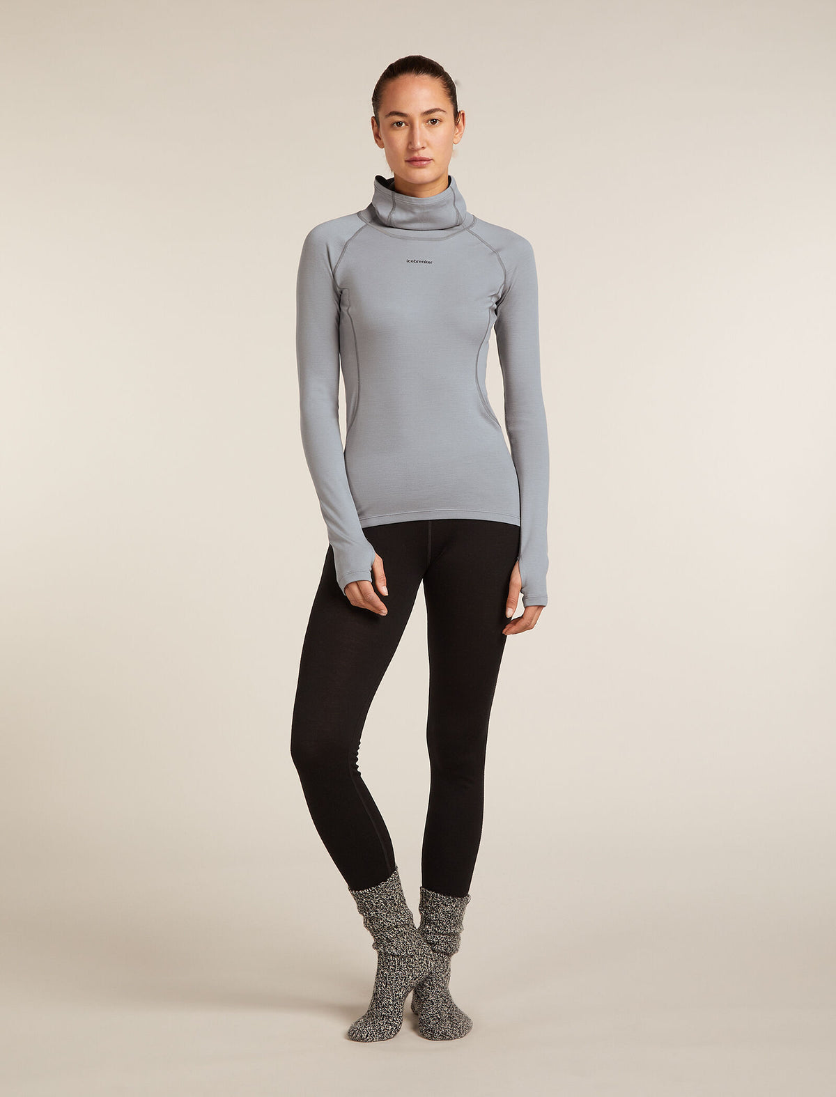 Women's 300 MerinoFine™ Polar Long Sleeve Roll Neck Thermal Top Alloy - 6