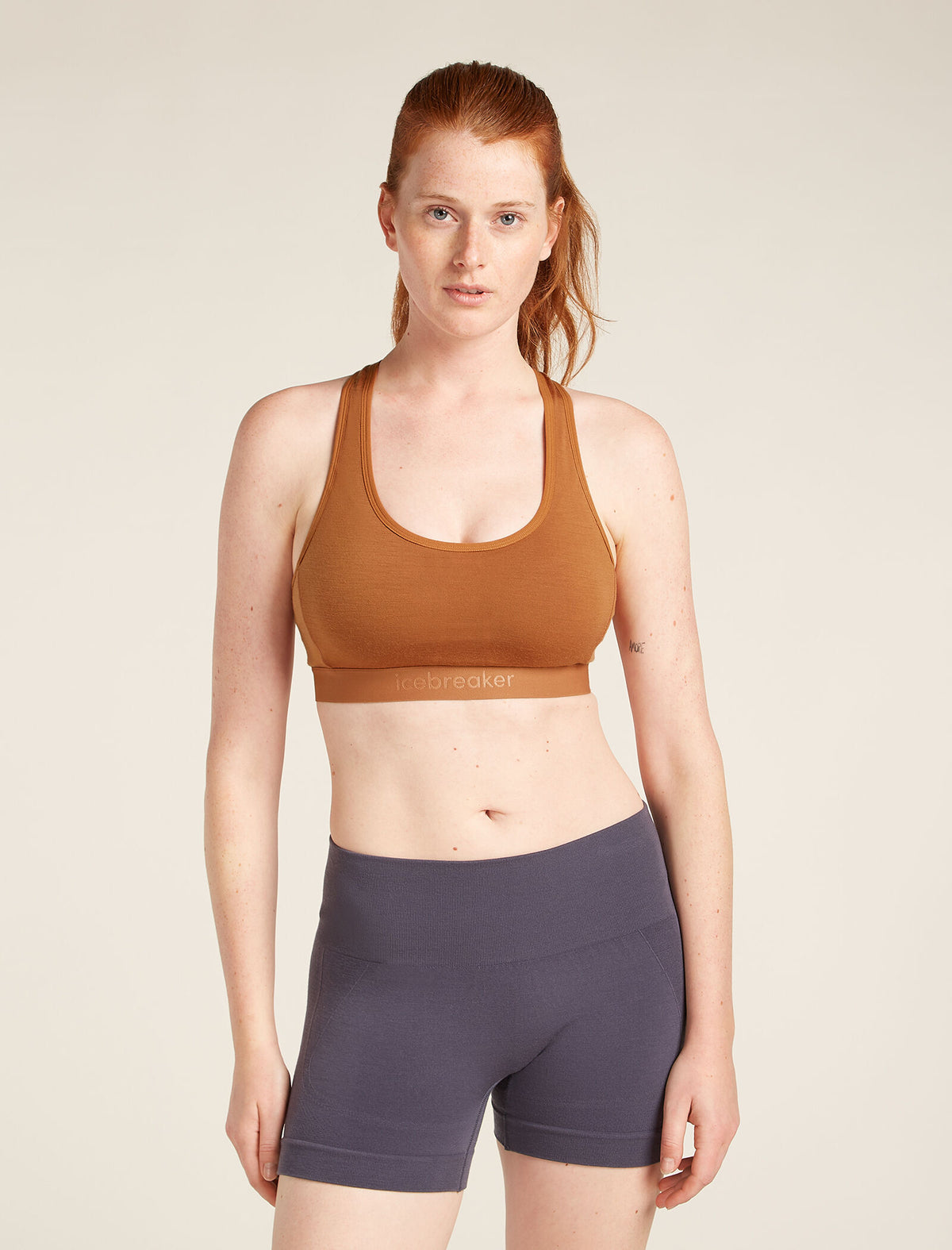 Women's Merino Blend 125 ZoneKnit™ Racerback Bra Dusty clay/carob - 1