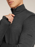 Men's 200 MerinoFine™ Ace Long Sleeve Half Zip Thermal Top Jet Heather - 6
