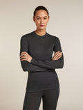Women's 200 MerinoFine™ Ace Long Sleeve Mock Neck Thermal Top Jet Heather - 1