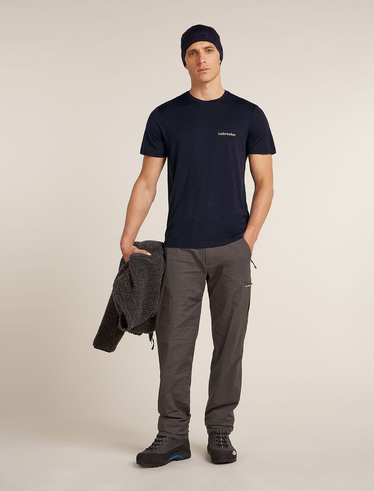 Men's Merino 150 Tech Lite Short Sleeve T-Shirt IB Wordmark Midnight Navy - 4