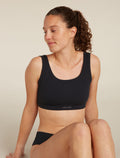 Women's Merino Blend Rib Lotus Bra Black - 4