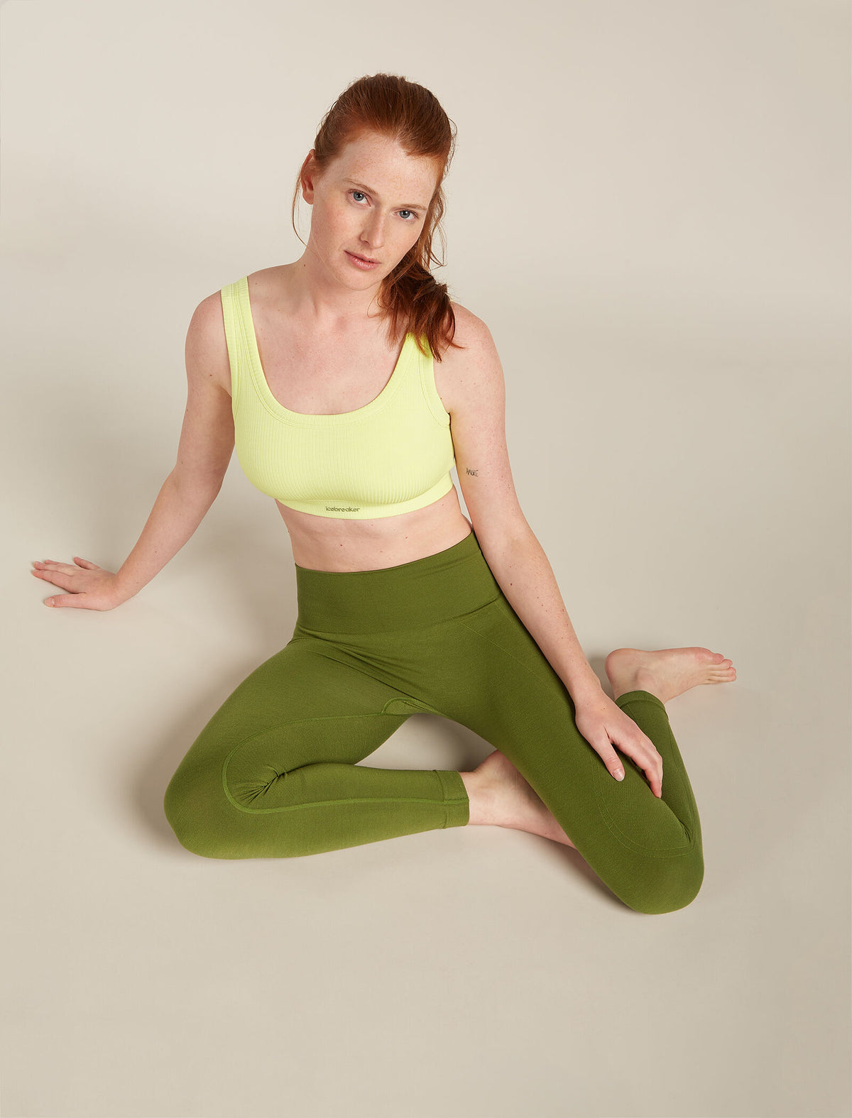 Women's Merino Blend Rib Lotus Bra Citrine - 5