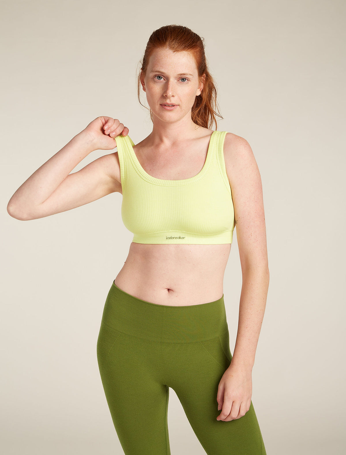 Women's Merino Blend Rib Lotus Bra Citrine - 6