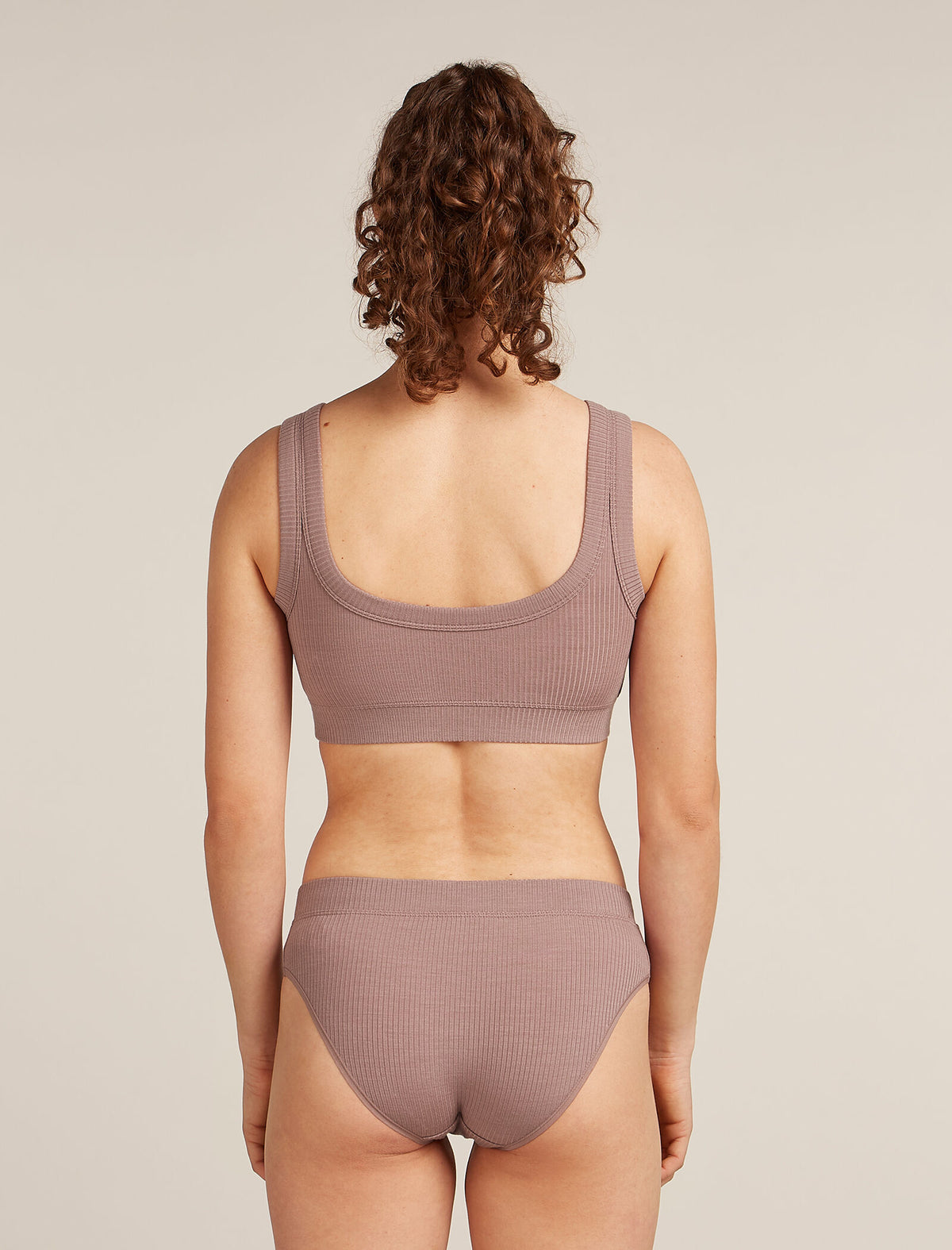 Women's Merino Blend Rib Lotus Bra Summit - 2