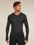 Merino Blend 75 Cool-Lite™ Featherlight™ Long Sleeve Crewe Thermal Top Black - 1