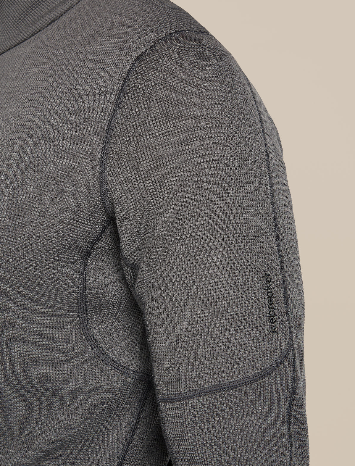 Men's Merino 260 Waffle Knit Wander Long Sleeve Half Zip Obsidian - 6