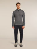 Men's Merino 260 Waffle Knit Wander Long Sleeve Half Zip Obsidian - 3