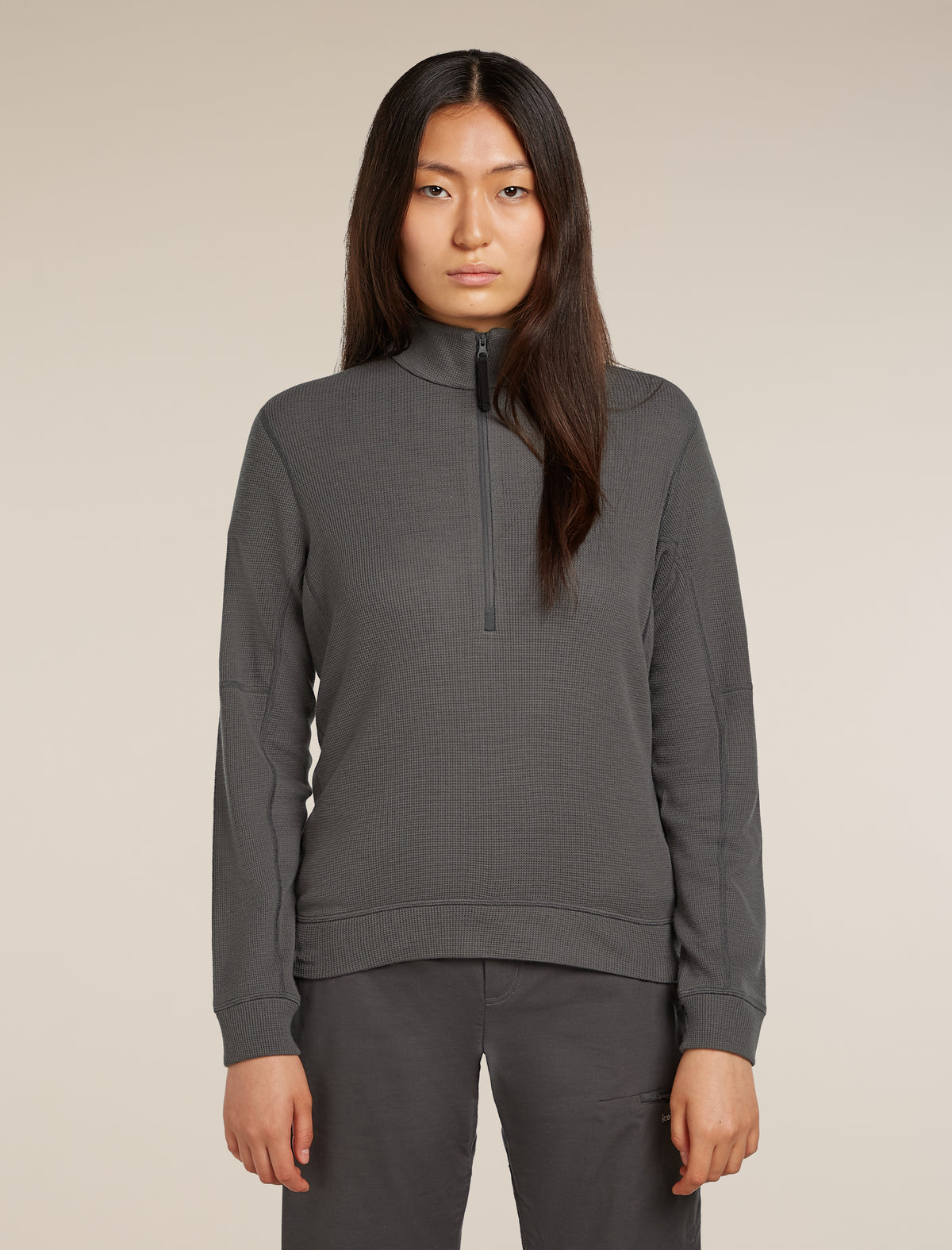 Women's Merino 260 Waffle Knit Wander Long Sleeve Half Zip Top  - 1