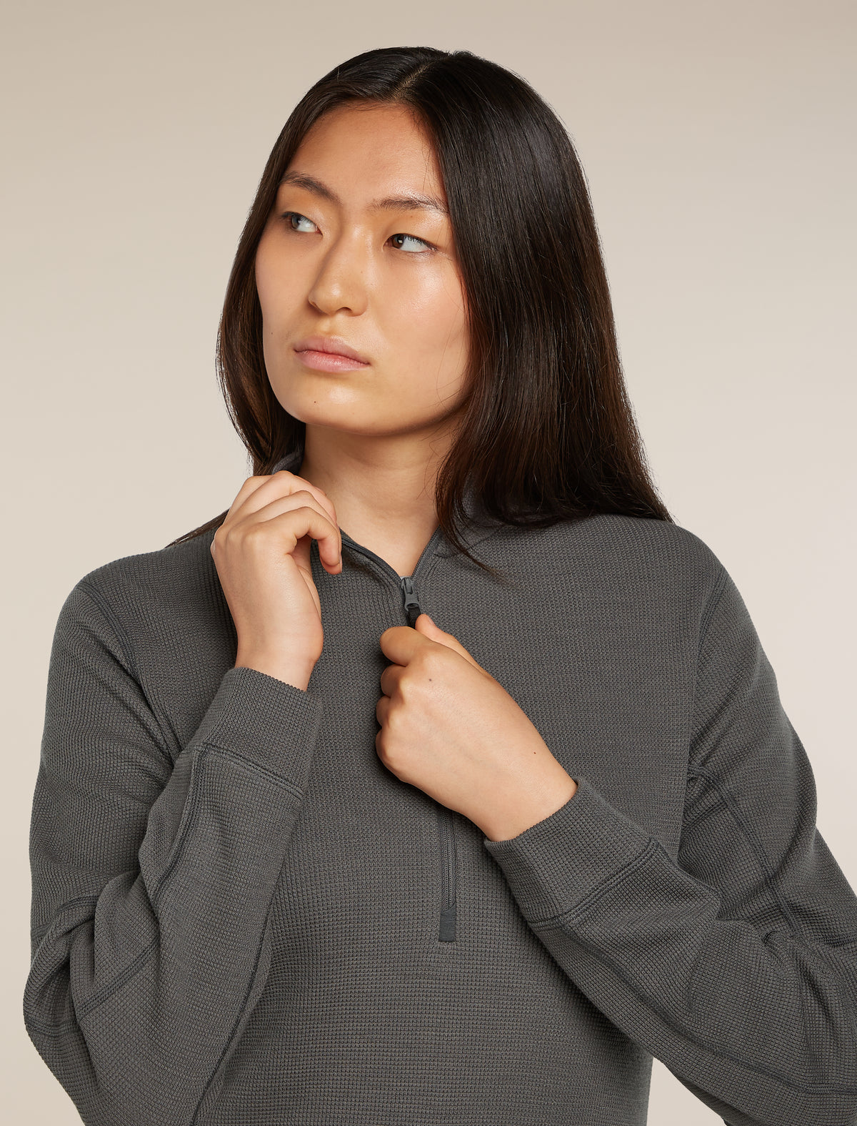 Women's Merino 260 Waffle Knit Wander Long Sleeve Half Zip Top  - 9