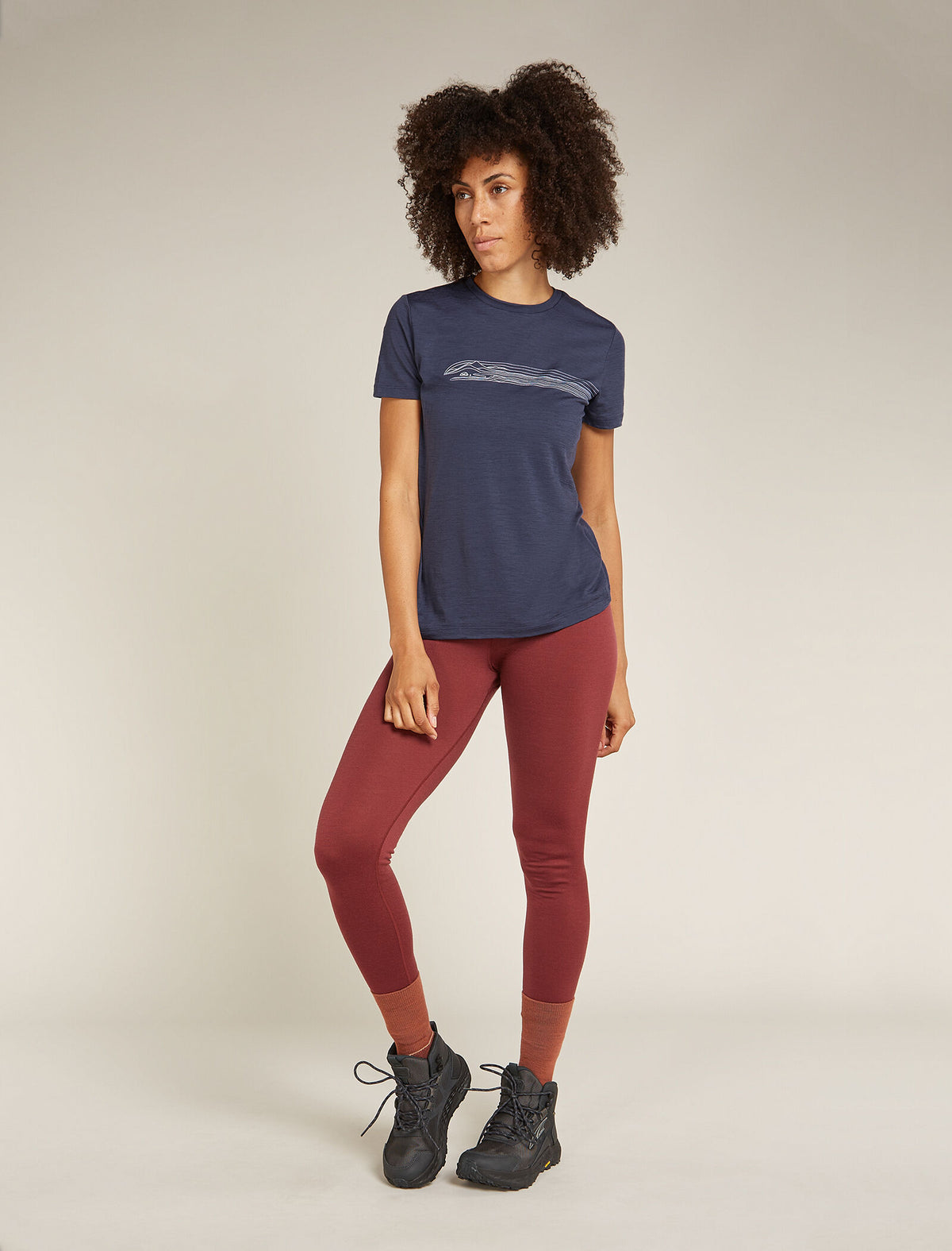 Women's Merino 150 Tech Lite Short Sleeve T-Shirt Camping Lines  - 3