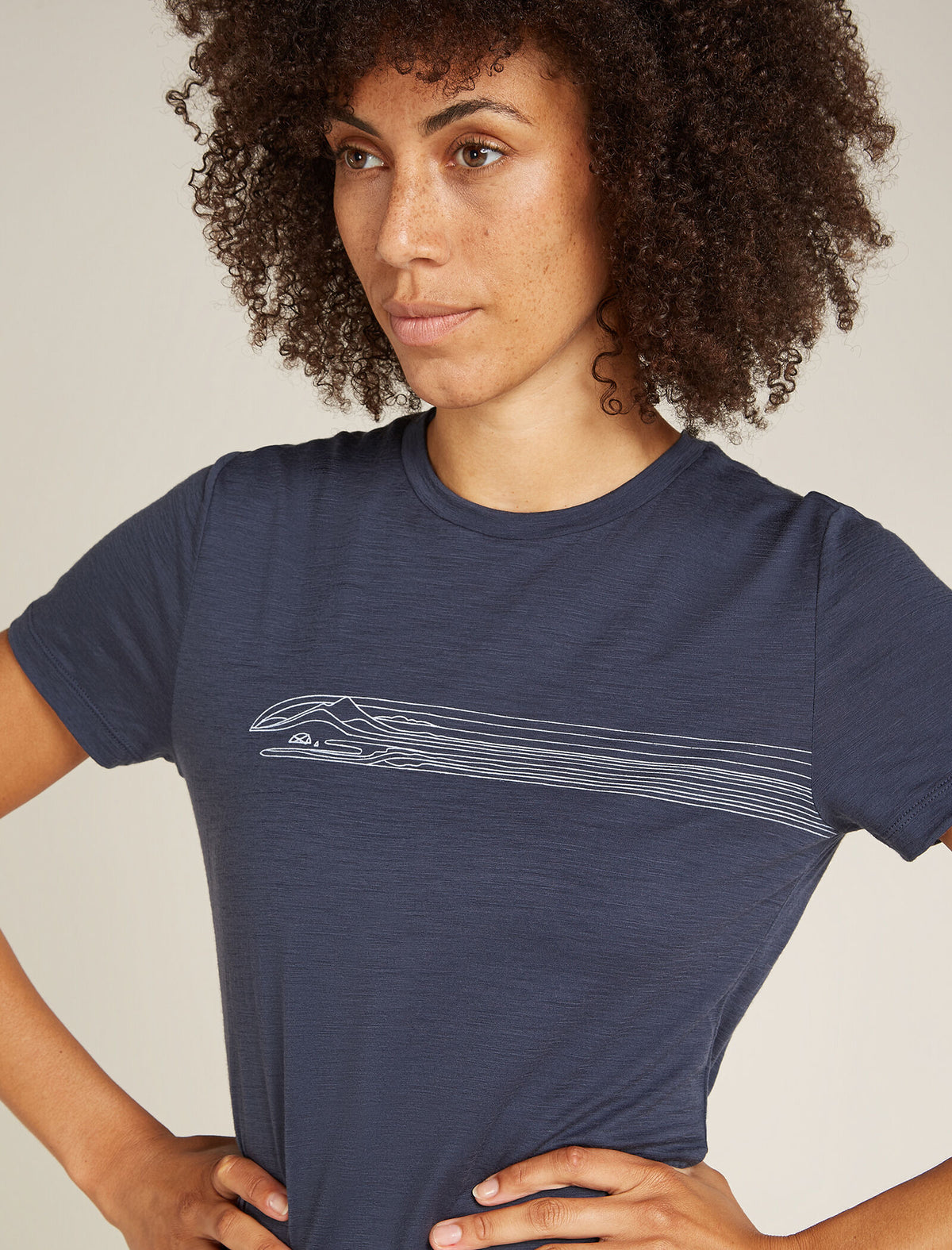 Women's Merino 150 Tech Lite Short Sleeve T-Shirt Camping Lines  - 5