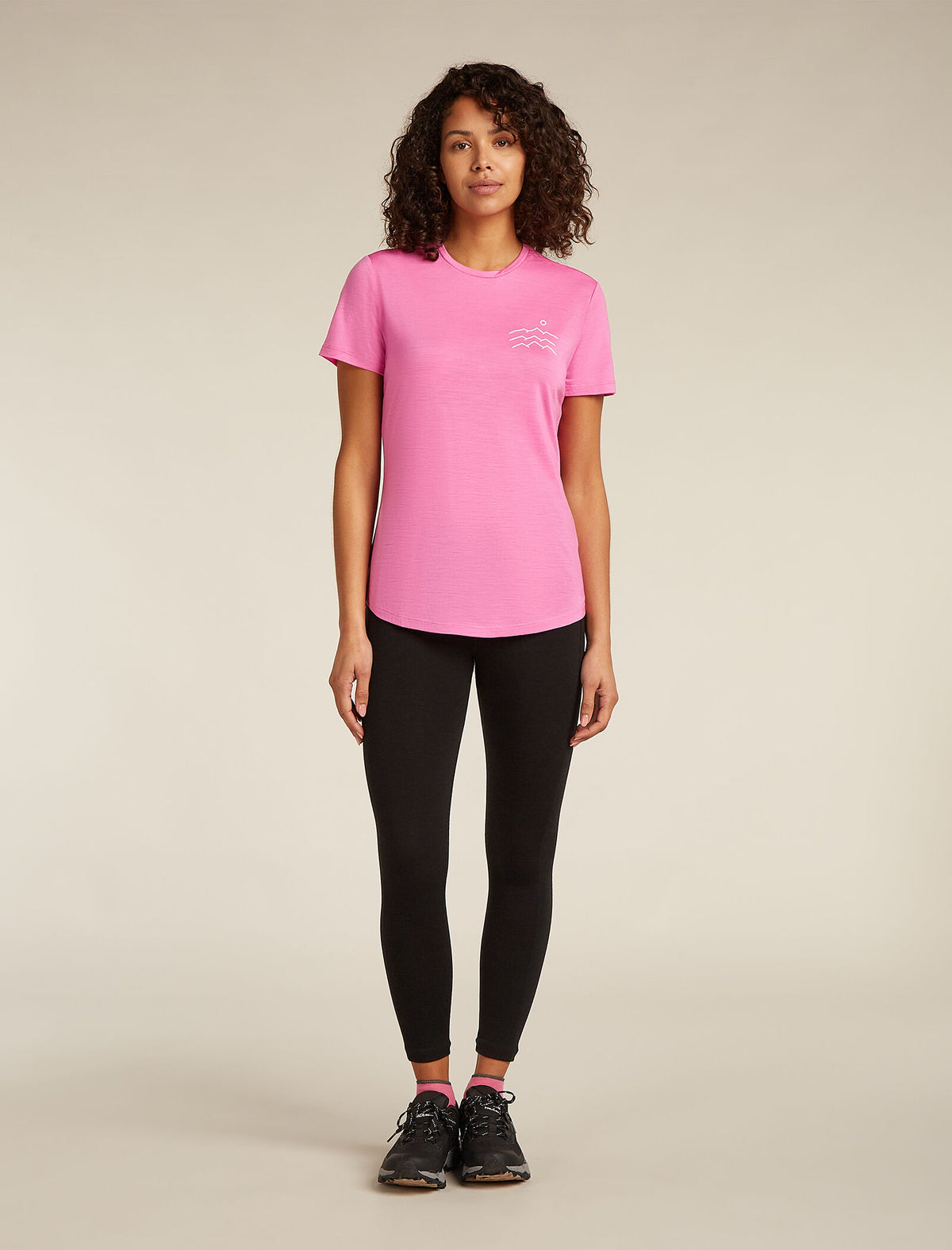 Women's Merino Blend 125 Cool-Lite™ Sphere Short Sleeve T-Shirt Across the Peaks Pop - 3