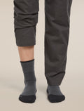 Women's Merino Hike+ Medium Crew Socks Obsidian/Black - 4