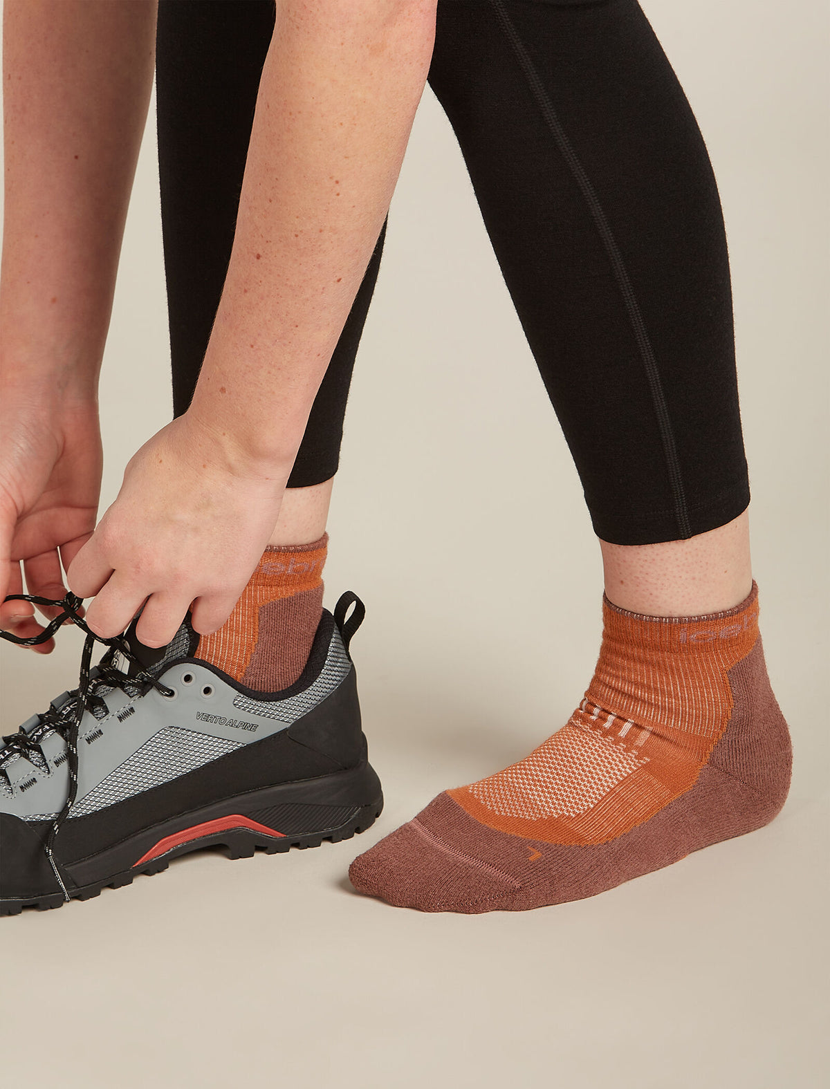 Women's Merino Hike+ Light Mini Socks Dusty clay/carob - 1